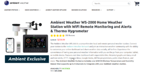 Ambient Weather WS-2902 Home Weather Station with WiFi Remote Monitoring  and Alerts & Thermo Hygrometer