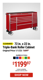 56 in. x 22 in. Roll Cab, Series 3, Red